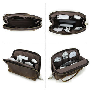 AndoBag Pochette de Voyage Homme en Cuir Véritable Portefeuille Long Porte-Téléphone Organisateur de Câbles Décontracté Sacs de Rangement 1429 - Product Image 2