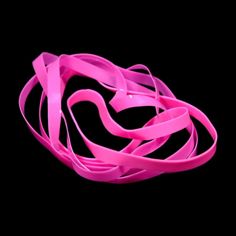 Vendita all'ingrosso di fabbrica elastico elastico per capelli rosa elastico in silicone elastico nastro di gomma personalizzato orologio di gomma loop