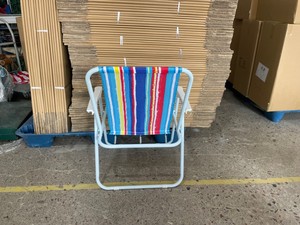 كرسي شاطئ متعدد الوظائف قابل للطي مع مسند ظهر معدني، كرسي استرخاء للأنشطة الخارجية والنزهات والتخييم - Product Image 4