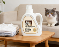 Détergent à lessive liquide premium pour enlever les poils d'animaux, antistatique, antibactérien, éliminateur d'odeurs, doux pour les enfants