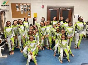 Normzl Green Majorette Performance Costume With Sequins And Fringe Custom Kids Majorette Dance Uniforms