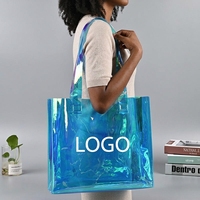 Sac fourre-tout en PVC transparent imperméable, couleur unie, motif lettres, avec bord renforcé et coutures de qualité supérieure, idéal pour les livres de bibliothèque (vente en gros)