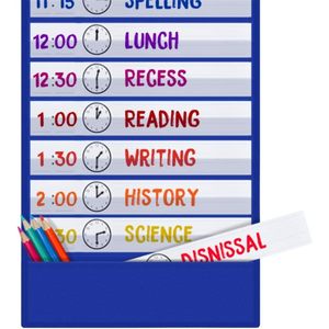 Tabla de horarios de bolsillo de 13x35.5 pulgadas con tarjetas de borrado en seco para la gestión del tiempo en el aula - Product Image 3