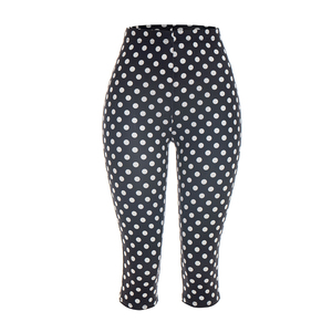Viviblook J26PT151 Pantalon d'été pour femme, nouveau pantalon court décontracté à taille mi-haute imprimé à pois - Product Image 5