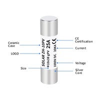 Fusible CC haute tension 10X38 1000V Protection des semi-conducteurs à action rapide pour ferme solaire et système d'énergie éolienne