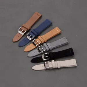 Laihe Hot Selling Custom Handgemaakte Stiksels Suède Lederen Horlogebandband Met Zilveren Gesp Polsband