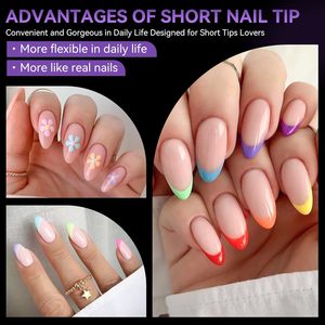 120 unids/caja puntas de <span class=keywords><strong>uñas</strong></span> de <span class=keywords><strong>Gel</strong></span> suave de almendra corta Artificial <span class=keywords><strong>uñas</strong></span> postizas hechas a mano reutilizables - Product Image 5