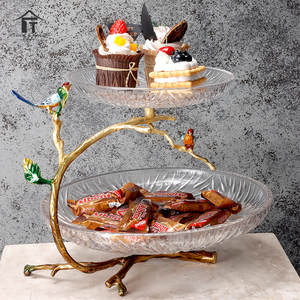 Vassoio di Lusso in Oro per Frutta Secca, Piatto per Servire Frutta e Noci, Ciotola in Vetro per Frutta, <span class=keywords><strong>Alzata</strong></span> per Torte - Product Image 2