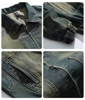 Blouson Bomber en Denim Délavé Vintage pour Homme, Personnalisé ODM, Coupe Oversize avec Fermeture Éclair, Logo Personnalisé et Poignets Élastiques