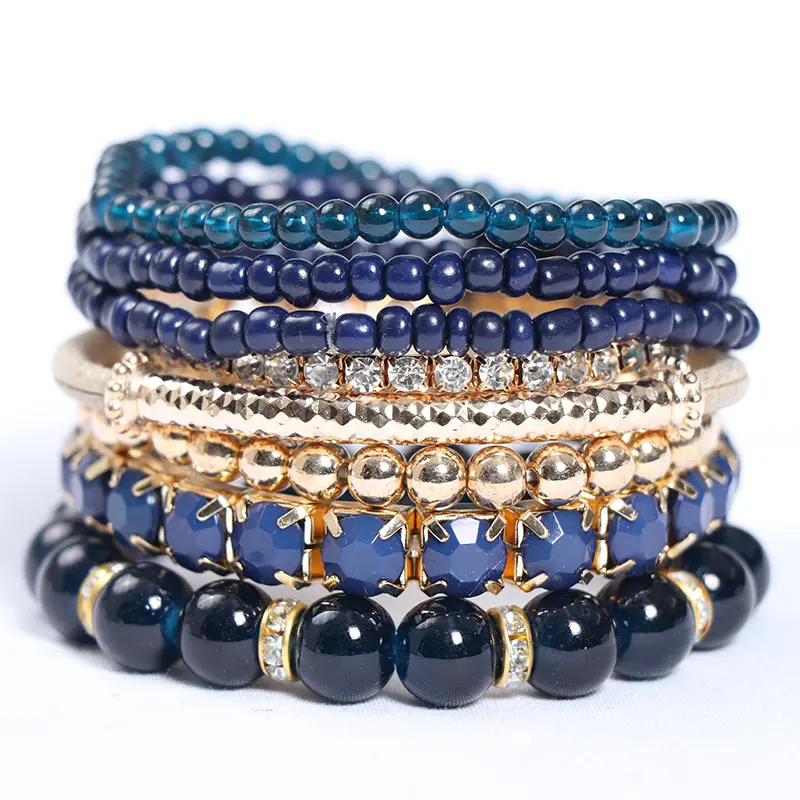 Druzy Miyuki Zmzy Bracelets de cheville perles faits à la main, bijoux bohème empilables, perles de verre multicouches