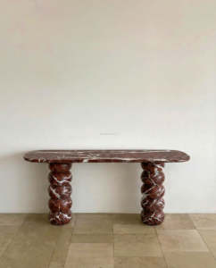 Table <span class=keywords><strong>console</strong></span> en marbre <span class=keywords><strong>exotique</strong></span> Rosso Lepanto, table d'entrée en marbre rouge et violet, table d'entrée haute et étroite pour hôtel et maison - Product Image 4