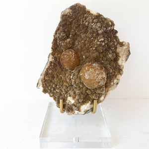 Basamento Display a Cristalli Minerali Display Acrilico Trasparente di Base con Un Singolo Post Ottone Indietro - Product Image 2