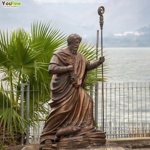 YOUFINE - Estatua de San Pedro de Bronce Fundido a Tamaño Real para Exteriores, Escultura Religiosa para Iglesia - Product Image 1