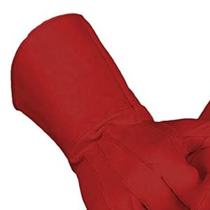 Long Finger Breathable Waterproof Sheepskin-Leather <b>Gloves</b> <b>Red</b>-Color Winter Sports Gear For Cycling-Skiing Short Long Arm-Cuff - Product Image 3