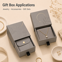 Boîtes cadeaux rigides personnalisées pour bijoux, boîte en carton avec laminage mat et dorure à chaud, avec pochette en microfibre pour l'emballage de bijoux en détail