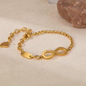 สร้อยข้อมือแฟชั่นแบบใหม่ล่าสุด สแตนเลส สไตล์โซ่และห่วง ดีไซน์รัก ความไม่มีที่สิ้นสุด สำหรับ<span class=keywords><strong>คู่</strong></span>รัก พร้อมจี้<span class=keywords><strong>เลข</strong></span> 8 สไตล์ INS - Product Image 4