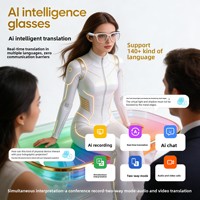 Nouvelle traduction IA pour lunettes intelligentes Traduction en temps réel 100 langues Assistant vocal Écouter de la musique Passer des appels