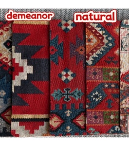 Tela de Lino de Aspecto Bohemio con Textura Natural, Tela Tejida Estampada Rústica para Textiles del Hogar y Tapicería de Muebles - Product Image 4