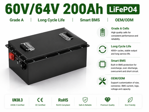 Paquete de Baterías de Iones de Litio de 60V/64V 200Ah 20S1P 12.8kWh con Bluetooth para Carrito de Golf, Vehículo Eléctrico, Alta Capacidad, OEM LFP48200, Precio de Fábrica - Product Image 4