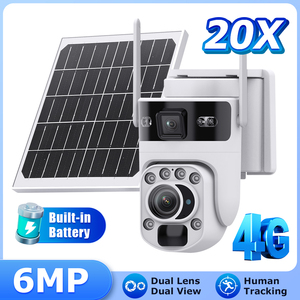 Telecamera Solare CONDA 6MP con Zoom 20X, 4G WiFi, Impermeabile IP66, Doppia Lente, Visione a Colori, <span class=keywords><strong>Sicurezza</strong></span> CCTV per Esterni - Product Image 1