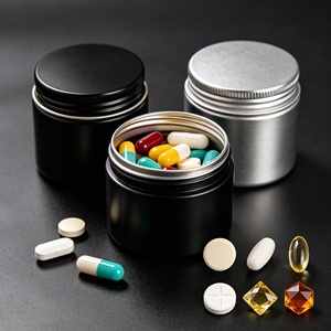Portapillole in Metallo Impermeabile Personalizzato, <span class=keywords><strong>Contenitore</strong></span> Ermetico <span class=keywords><strong>per</strong></span> Pillole, Scatola Portatile <span class=keywords><strong>per</strong></span> <span class=keywords><strong>Medicinali</strong></span> da Viaggio - Product Image 1