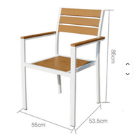 Table à manger rectangulaire moderne pour l'extérieur - Bois de manguier massif avec base en métal - Meubles de jardin pour patio