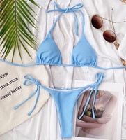 Ensemble de bikini maillots de bain côtelés recyclés 2 pièces Offres Spéciales texturé personnalisé quantité minimale de commande bas d'usine pour femmes