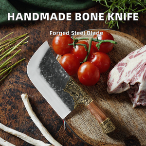 Cuchillo de caza hecho a mano, de acero inoxidable forjado, con mango de madera y funda de cuero, para supervivencia, profesional, para camping. - Product Image 2