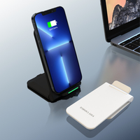 Portable 15W charge rapide 2-en-1 support de chargeur sans fil avec support de téléphone portable pliable accessoire d'écouteur pour iPhone Android