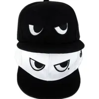 Yeni kore versiyonu rahat çiftler düz ağız siyah ve beyaz göz nakış hip-hop trend beyzbol şapkası