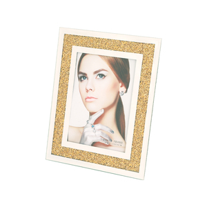 Đè Bẹp kim cương gương khung ảnh trong Bling Sparkle pha lê vàng thủy tinh cho hình ảnh kích thước 5x7inch món quà cưới - Product Image 1