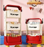 Étagère de rangement multifonctionnelle mobile en PP, idéale pour ranger les collations et les jouets d'enfants dans le salon