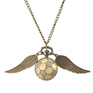 Accessori collana all'ingrosso grande sfera magica d'oro orologio da tasca al quarzo con catena regalo per ragazzi ragazze