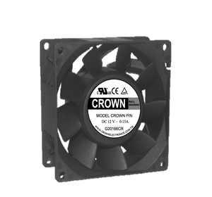พัดลมแกน DC รุ่น Crown AGQ08038_12L พร้อมใบพัดพลาสติกแบบลูกปืน รองรับ OEM สำหรับใช้งานในอุตสาหกรรม - Product Image 5