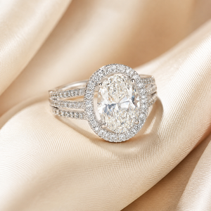 Anello di fidanzamento ovale da donna, elegante gioiello per proposta di matrimonio - Product Image 3