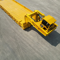 Semi-remorque à plateau surbaissé à quatre essieux avec collier de guidage détachable, châssis en acier pour le transport de machines lourdes et de matériel de construction