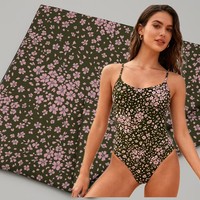 Tissu extensible imprimé pour vêtements de bain, respirant, écologique, en spandex, matière première, tissu jersey imprimé numériquement