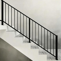 Panneau de garde-corps robuste en aluminium noir pour escalier extérieur/intérieur, revêtement poudré, pour balcon, véranda, villa, marches