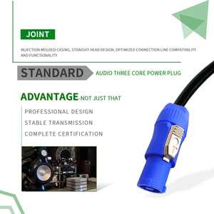Connecteur bleu PowerCON industriel professionnel à 3 broches prise étanche australienne 240V 10AMP AU à câble d'extension d'alimentation Audio - Product Image 3