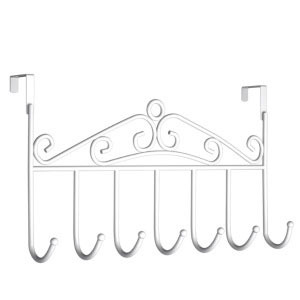 <span class=keywords><strong>Perchero</strong></span> de Metal para Colgar Sobre la <span class=keywords><strong>Puerta</strong></span> con 7 Ganchos, Impermeable, en Color <span class=keywords><strong>Blanco</strong></span>, Negro y Café, <span class=keywords><strong>Perchero</strong></span> de Pared de Metal y Hierro para Abrigos y Sombreros - Product Image 2