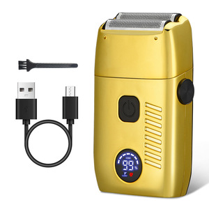 Rasoirs électriques pour hommes Rasoir étanche rechargeable avec 3 vitesses réglables Affichage LED Rasoir visage/barbe/tête - Product Image 1