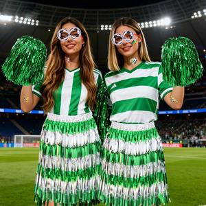 Ensemble de cheering pour supporters de la Coupe du Monde de football 2026 États-Unis Canada Mexique : Lunettes, Tatouages, Jupes à franges, Claquettes, Accessoires de cheering pour fête - Product Image 3