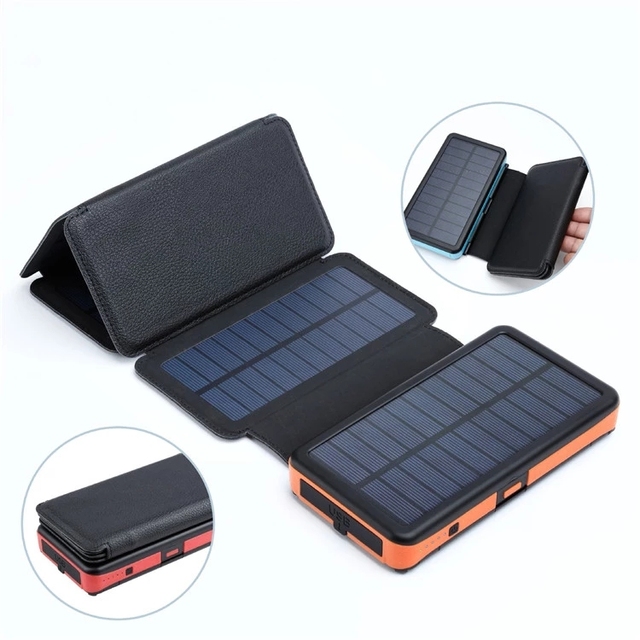 Mobile Solar Power Bank OEM logo Foldable Solar Panel Wireless Solar Power Bank Portable Charger