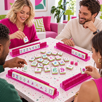 Jeu de Mahjong pour Soirée : Tuiles en Acrylique pour Soirées entre Filles, Cocktails, Clubs Sociaux – Jeu de Plateau pour Adultes et Divertissement