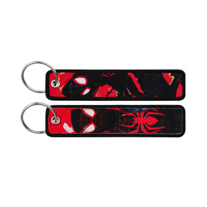 500 Styles Stock Superhero Hero <strong>Spiderman</strong> Deadpools Key Tag Jet Embroidery Fabric Woven Lanyard Keychain for Fashion Key <strong>Ring</strong> - Product Image 4