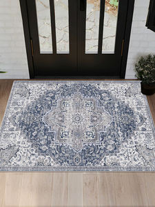 एंटी-स्लिप कुशन, मशीन धोने योग्य, लिविंग रूम बाथरूम किचन बेडरूम प्रवेश द्वार चटाई, क्रिस्टल मखमल सजावटी कालीन - Product Image 2