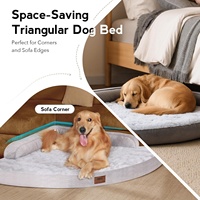 Eck-Hundebett Wasserdicht Ultra-Weich Kristallvelours Orthopädischer Eierkarton-Schaum Haustier-Sofa Waschbar für Einzelhändler Kundenspezifisches OEM