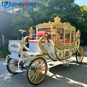 Elegante Carruaje Eléctrico Blanco Tipo Princesa, Carruaje de Cuatro Ruedas para Bodas y Turismo, Carruaje de Caballos en Venta - Product Image 1