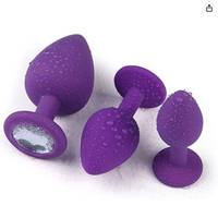 Eastern Delights - Kit de 3 Plugs Anaux en Silicone Ornés de Pierres - Kit d'Entraînement Sexuel pour Débutants - Hommes, Femmes, Couples