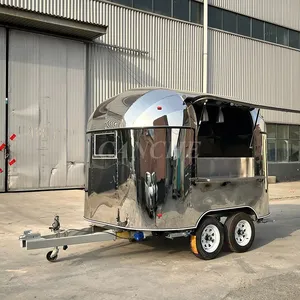 Camion de restauration mobile de 3 m en acier inoxydable, conforme aux normes européennes, pour brunch, barbecue de rue et pizzas - Product Image 1
